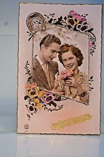 CPA CARTE POSTAL STE SAINTE CATHERINE DENTELLE AJOURE BONNET FILLE GARCON ANCIEN