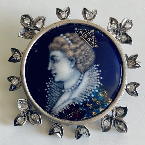 Ancien broche argent email - ancien,