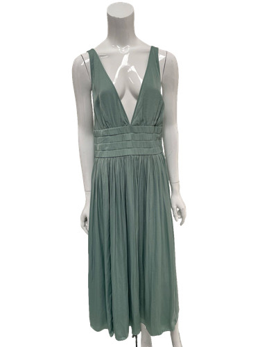 Robe midi grecque reiss vert - robe,