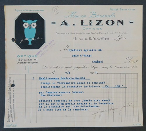Facture lyon 1927 - facture,