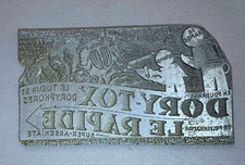 ANCIENNE PLAQUE D'IMPRIMERIE PUBLICITÉ VINTAGE AGRICULTURE VITICULTURE DORY TOX
