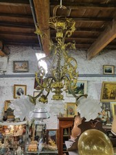 LUSTRE 5 TULIPES EN BRONZE