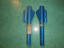 Paire caches fourche Peugeot 103 Vogue bleu clair métallisé neuf ancien stock