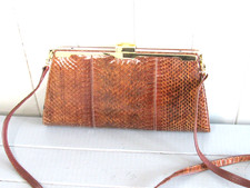 sac cuir vernis lézard marron