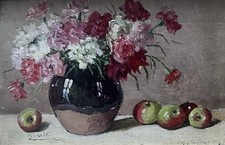 Tableau ancien bouquet fleurs