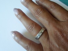 bague en argent massif, anneau, Ti Sento, trio de zirconiums, t. 58