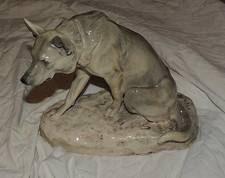 chien loup assis - Céramique