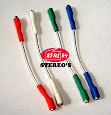 Jeu de 4 fils cuivre argent fiches ♀ connexion cellule phono platine vinyle HiFi