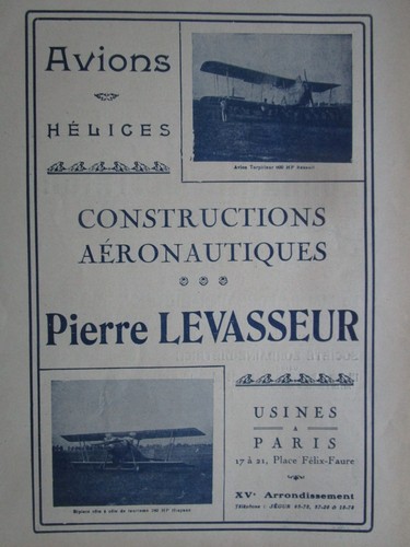 1923 pub levasseur avions - levasseur,