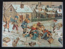 Ancien puzzle enfants jouant