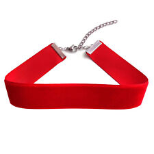 collier ras de cou choker velours large tour de cou lolita rouge vif ou bordeaux