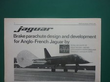 9/1968 PUB IRVING AIR CHUTE BRAKE PARACHUTE BAC DASSAULT JAGUAR ORIGINAL AD