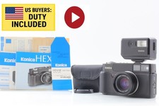 🎦 [N MINT+3 w/ HX-14 Flash] Konica HEXAR AF Rangefinder Film Camera Noir...