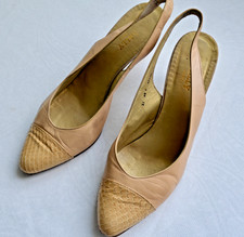 Escarpins Bailly en cuir beige pointure 39 talons ouverts