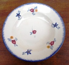Assiette creuse MARY LOU Digoin Sarreguemines, peint main ancien d 22,7 cm