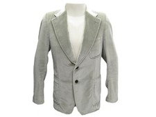 VESTE GUCCI 19Y1F0 50 M EN VELOURS GRIS COTON ET SOIE GREY VELVET JACKET 2600€