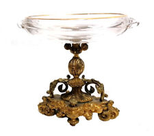 Bol En Verre Doré À L'Or Fin Précieux Ancien Étagère Antique