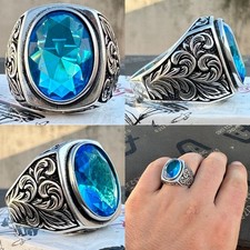 Chevalière fait à la main en Argent Massif 925 Ottoman de la haute joaillerie