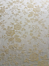 Tissu ancien toile à matelas métis damassée jaune  larg 190 cm x 110 cm  C700