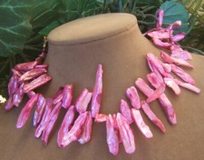 HOT PINK RASPBERRY BIWA PEARLS