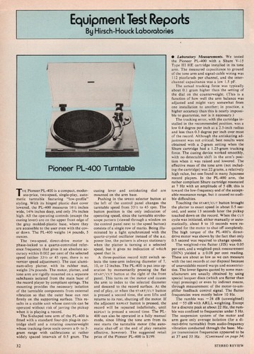 Pioneer 400 turntable - pl-400,