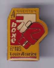 RARE PINS PIN'S .. SPORT BOXE BOXING CLUB RING LOUIS ACARIES ARGENTAN 61 ~FO