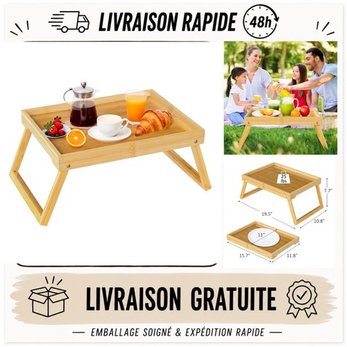 Plateau lit bambou - plateau, pliable