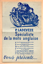 vieux papiers moto prospectus ECURIE LADEVEZE Spécaliste moto anglaise P40925