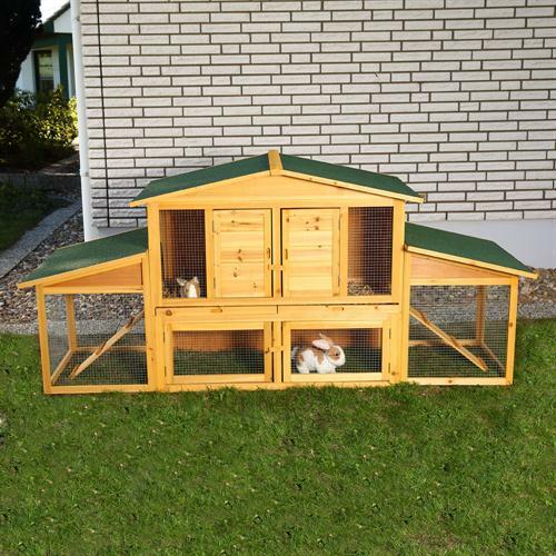 Clapier lapins bois cage - en,