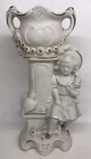 Beau Vase En Biscuit Sujet Féminin Marquise H 16,5 L 8 l 5 Cm N2935