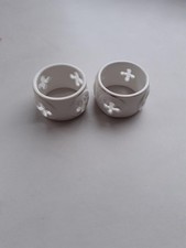 2 ronds de serviette vintage porcelaine