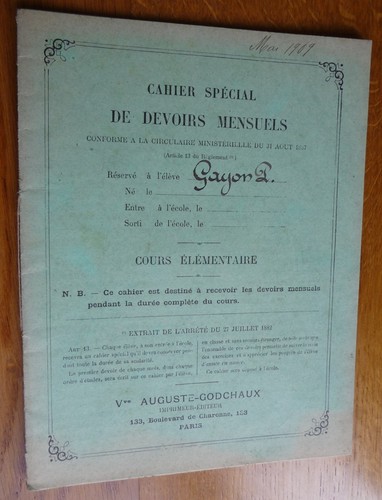 Ancien protège cahier - ancien, protège-cahier