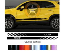 2 BANDES BAS DE CAISSE PORTES POUR FIAT 500X ABARTH AUTOCOLLANT STICKER BD500-44