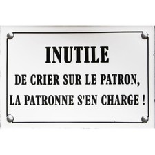 Plaque émaillée humoristique