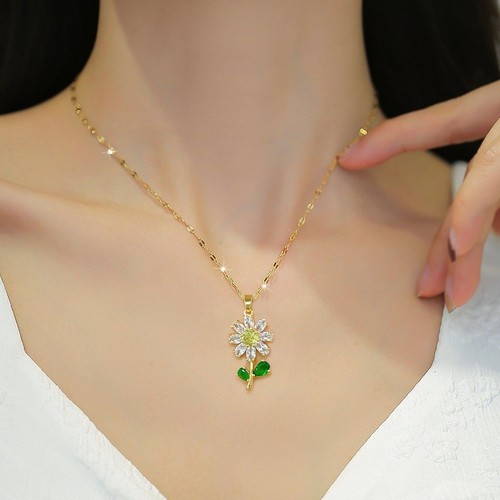 Collier pendentif tournesol
