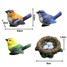 Oiseaux miniatures en résine