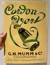 Ancienne Rare Tôle Non Émaillée Pub Publicitaire Champagne MUMM