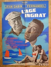 AGE INGRAT Fernandel Jean Gabin affiche cinema originale 80x60 cm '64