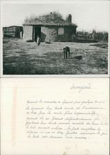 Mongolie, nomades devant leur yourte  Vintage silver print Tirage argentiq