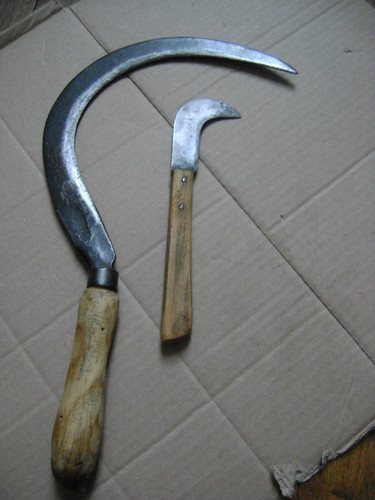 Ancienne grande serpe et - ,