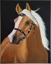 CHEVAL COMTOIS  Tableau peinture acrylique  sur toile peint par   N.PETRY