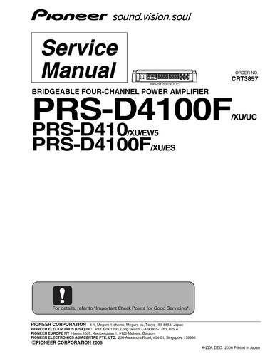 Service manuel instructions - service, d'instructions