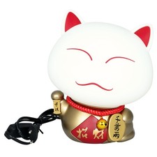 Lampe chat porte bonheur or