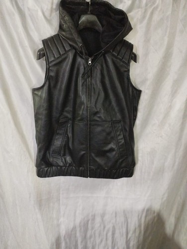 Nouveau gilet cuir noir à - nouveau, en