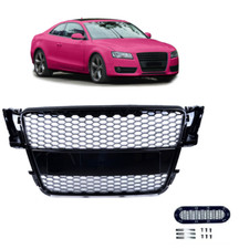 Calandre noir brillant look RS5 pour AUDI A5 et S5 phase 1 de 2007 à 2011