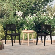 2x Chaises de Jardin Anthracite Polypropylène Fauteuils Terrasse Patio vidaXL