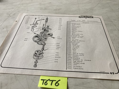 Gurtner carburateur j14 572 - gurtner, j14-572