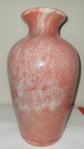 Vase verre soufflé corail - verre,