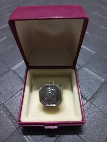 Bague argent massif saint - argent,