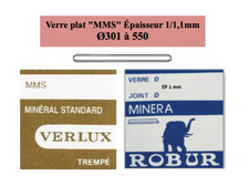 Verre de montre minéral plat  "MMS" Ø301 à 550 Ep 1/1.1mm VERLUX ROBUR